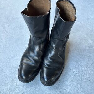 Men's Cat’s Paw Neoprene Black Leather Pull-On Work Boots